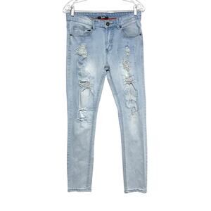 Public Supply Co NYC Slim Jeans Mens 30x32 Stretch Grunge Distressed Punk Skater